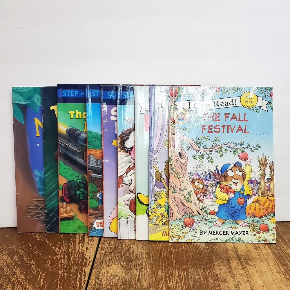 9 Kids Book Lot Level 1 I Can Read Step into Reading Scholastic Phonics